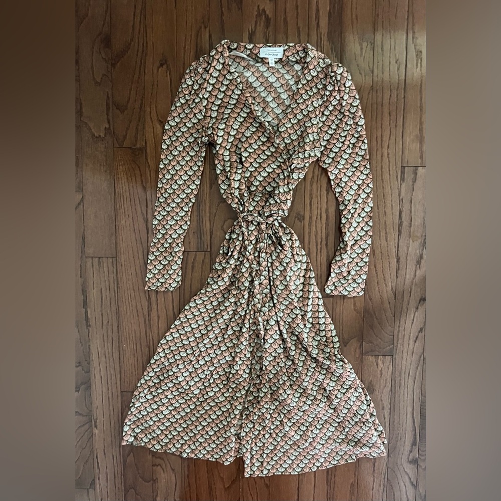 & Other Stories Tan Wrap Tie Front Dress